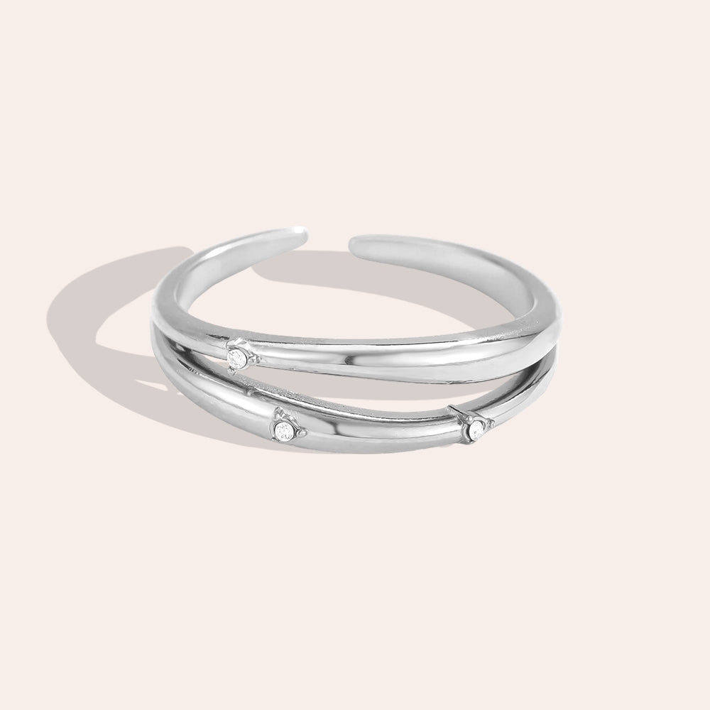 Ring "Funkeln" Silber | Verstellbarer Zirkonia Ring von Dottilove