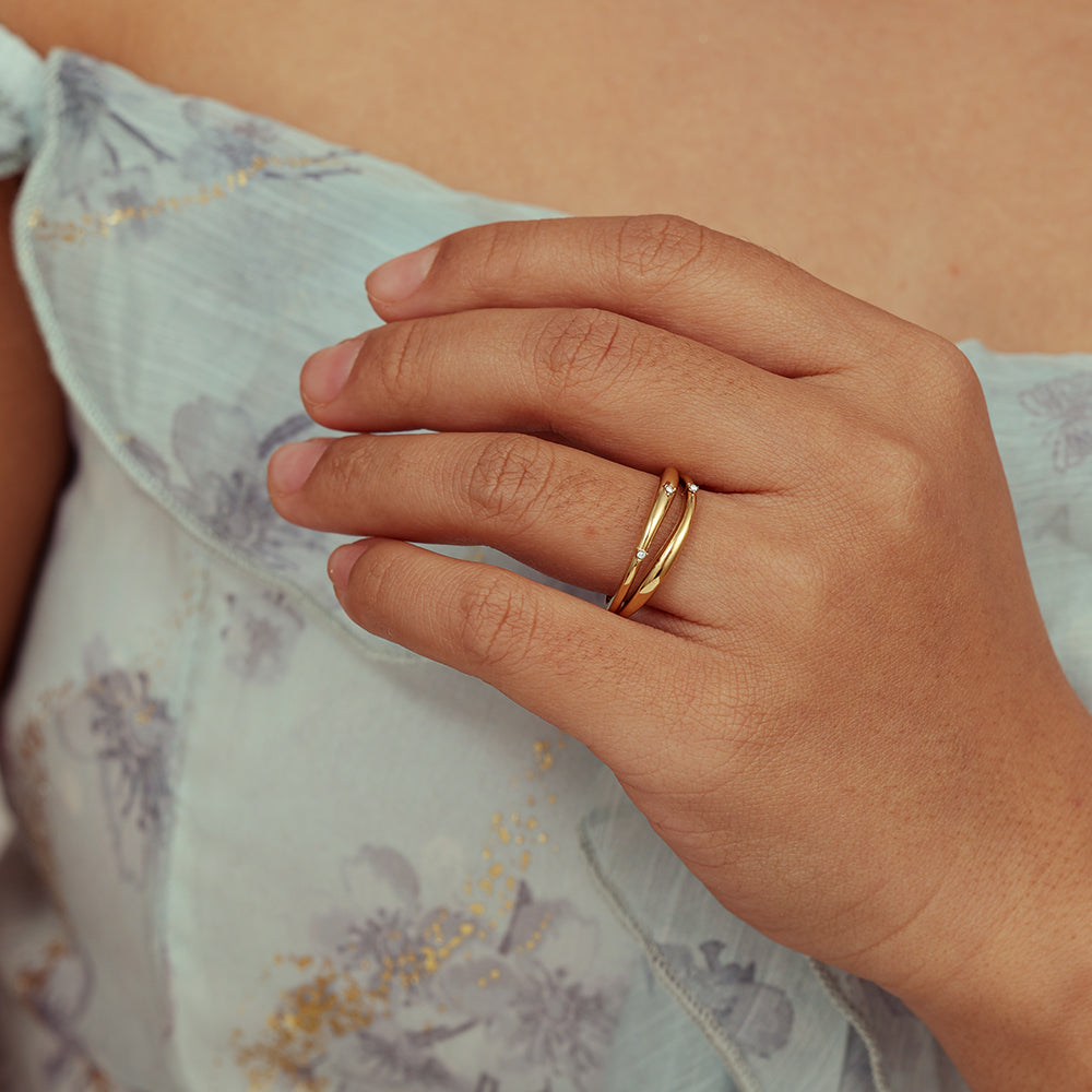 Ring "Funkeln" Silber | Verstellbarer Zirkonia Ring von Dottilove