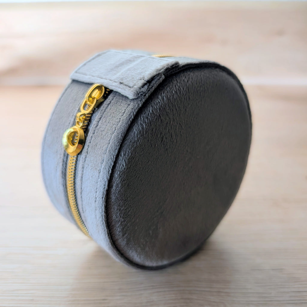 Schmuckcase – rund - grau