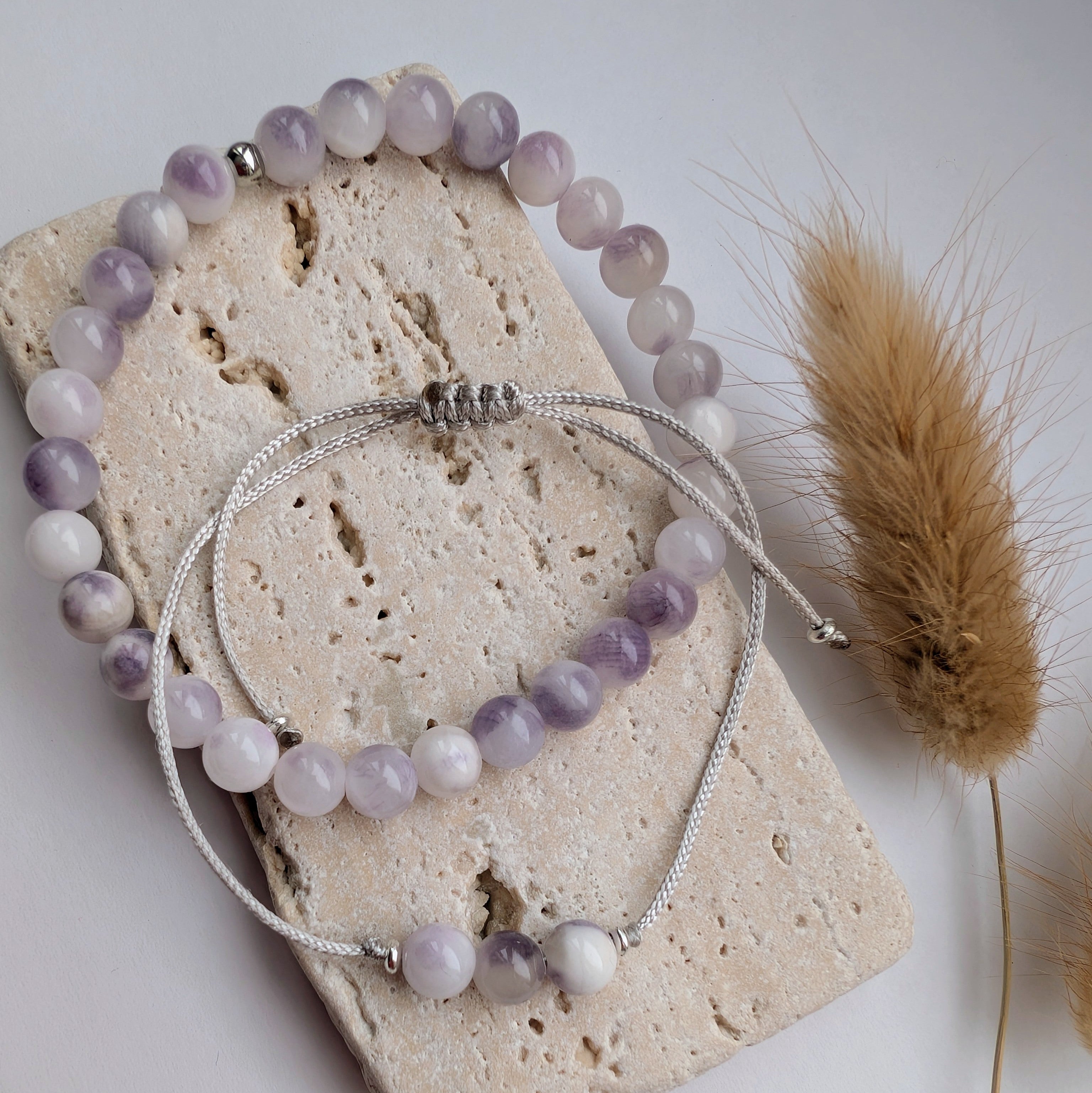 Lilou – Natursteinarmbandset (Amethyst & Achat)