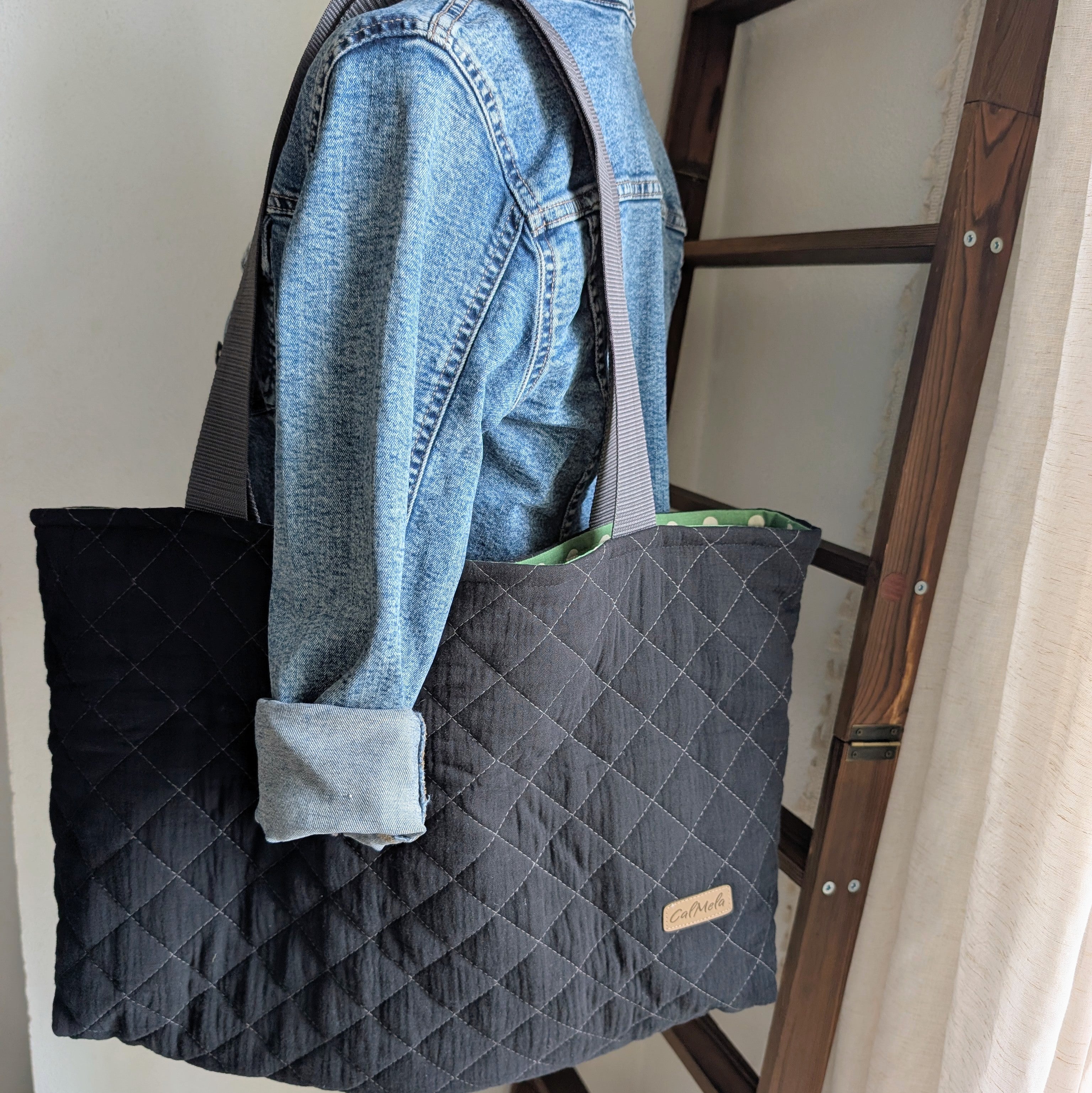 Loft - Shopper– gestepptes Musselin in Schwarz