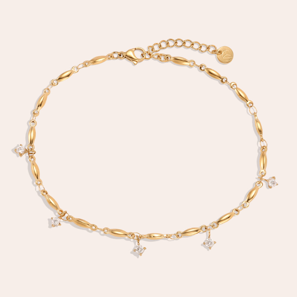 Fußkettchen "Sonnentanz" | Filigranes Fußkettchen mit Zirkonia von Dottilove