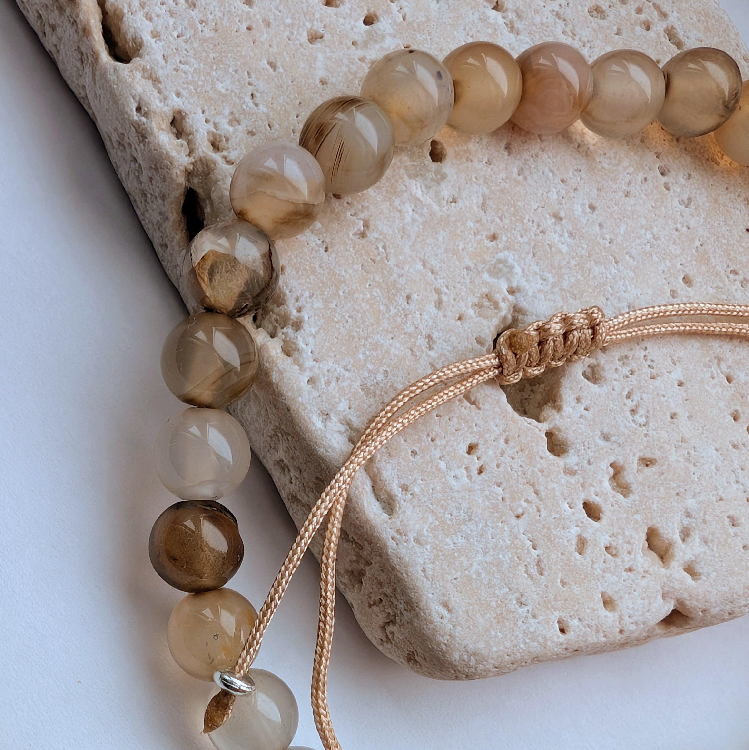 Solena – Natursteinarmbandset (Achat & Rauchquarz)