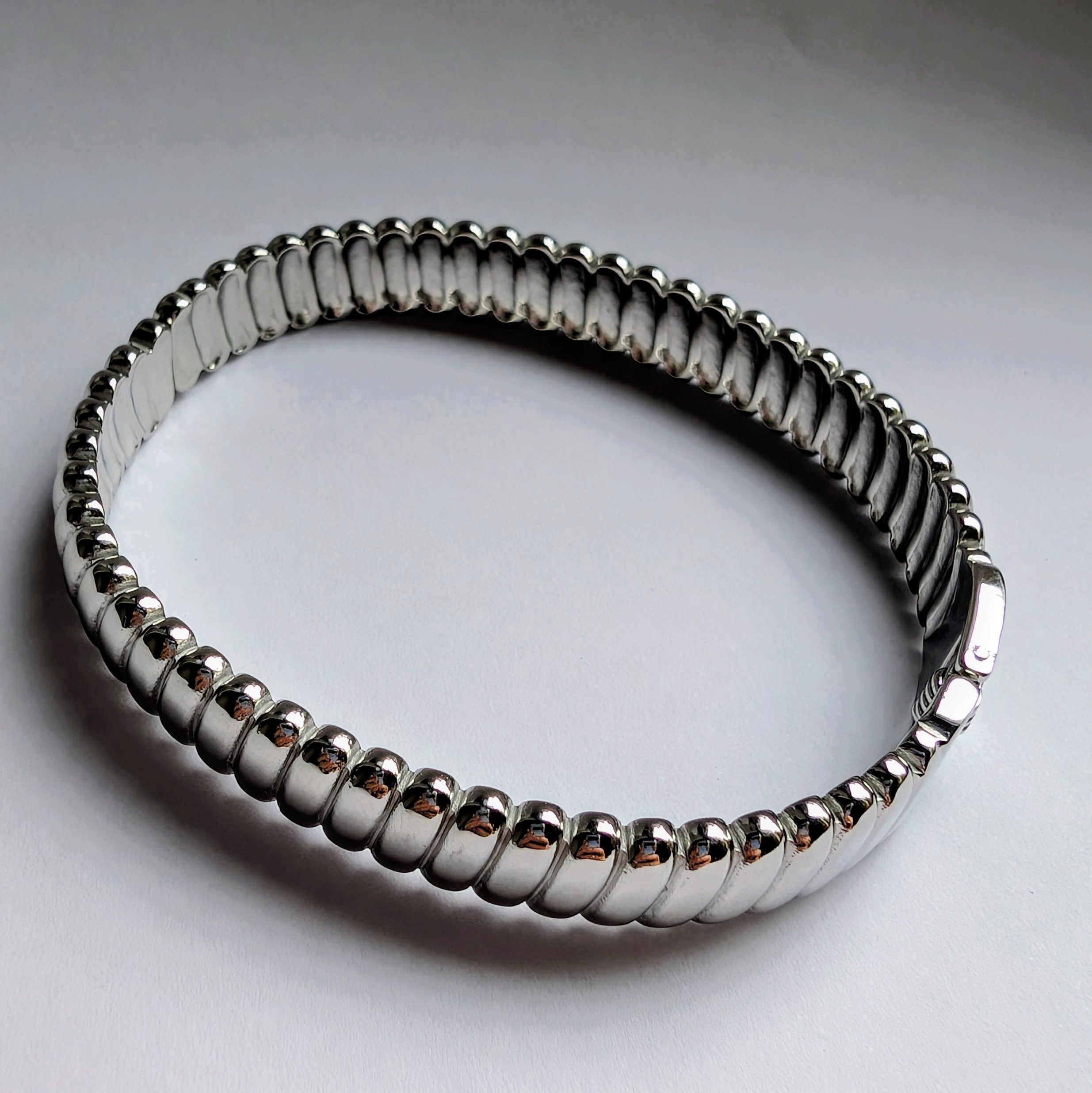 Edelstahl-Armreifen – Silber, offener Cuff-Style