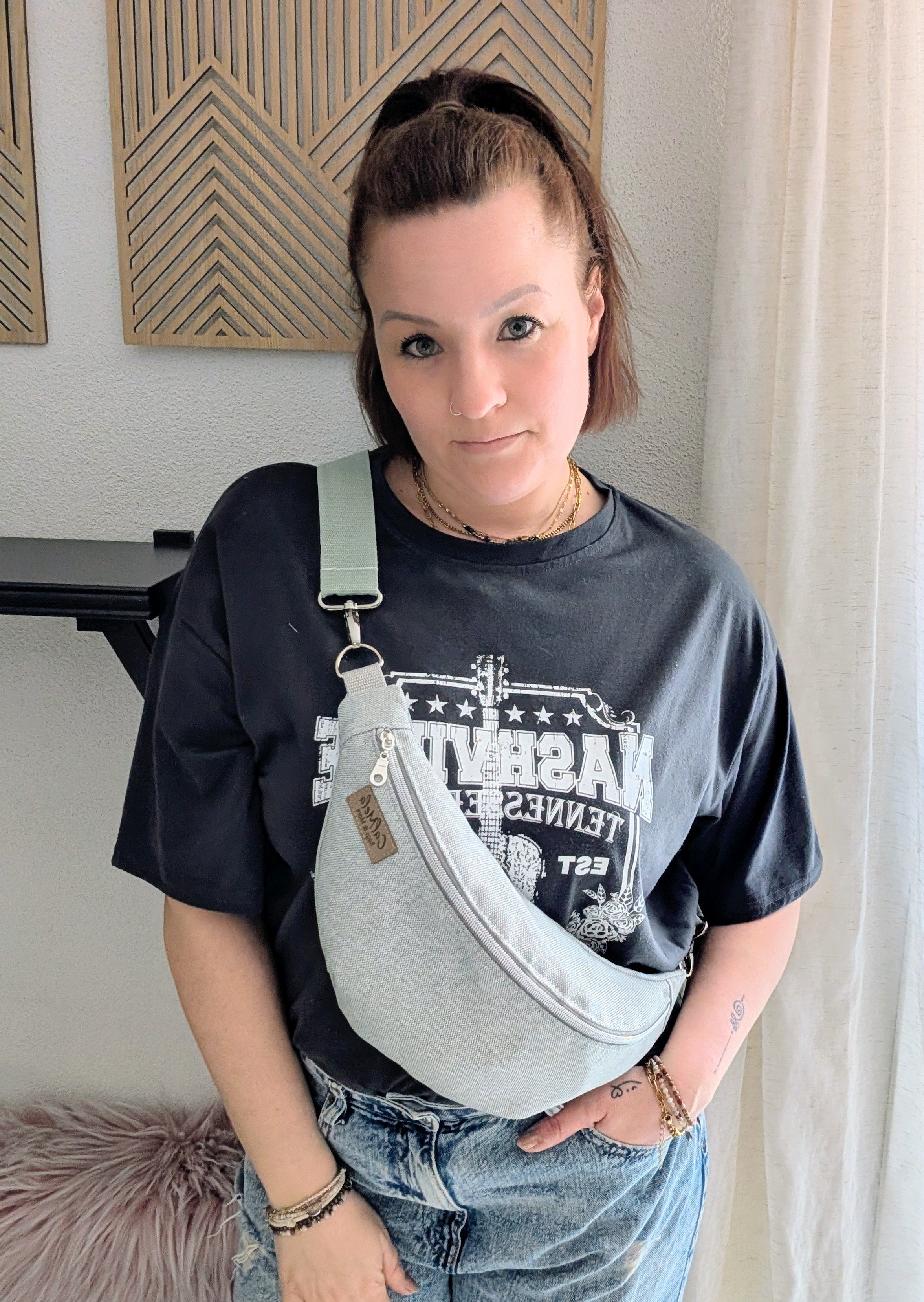 Crossbodybag – Canvas Grau