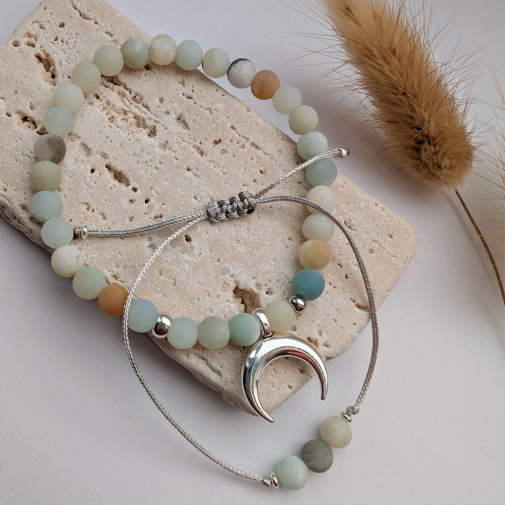 Selune – Natursteinarmbandset (Amazonit & Achat)