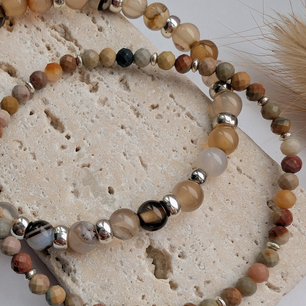 Aurea – Natursteinarmbandset (Jaspis & Achat)