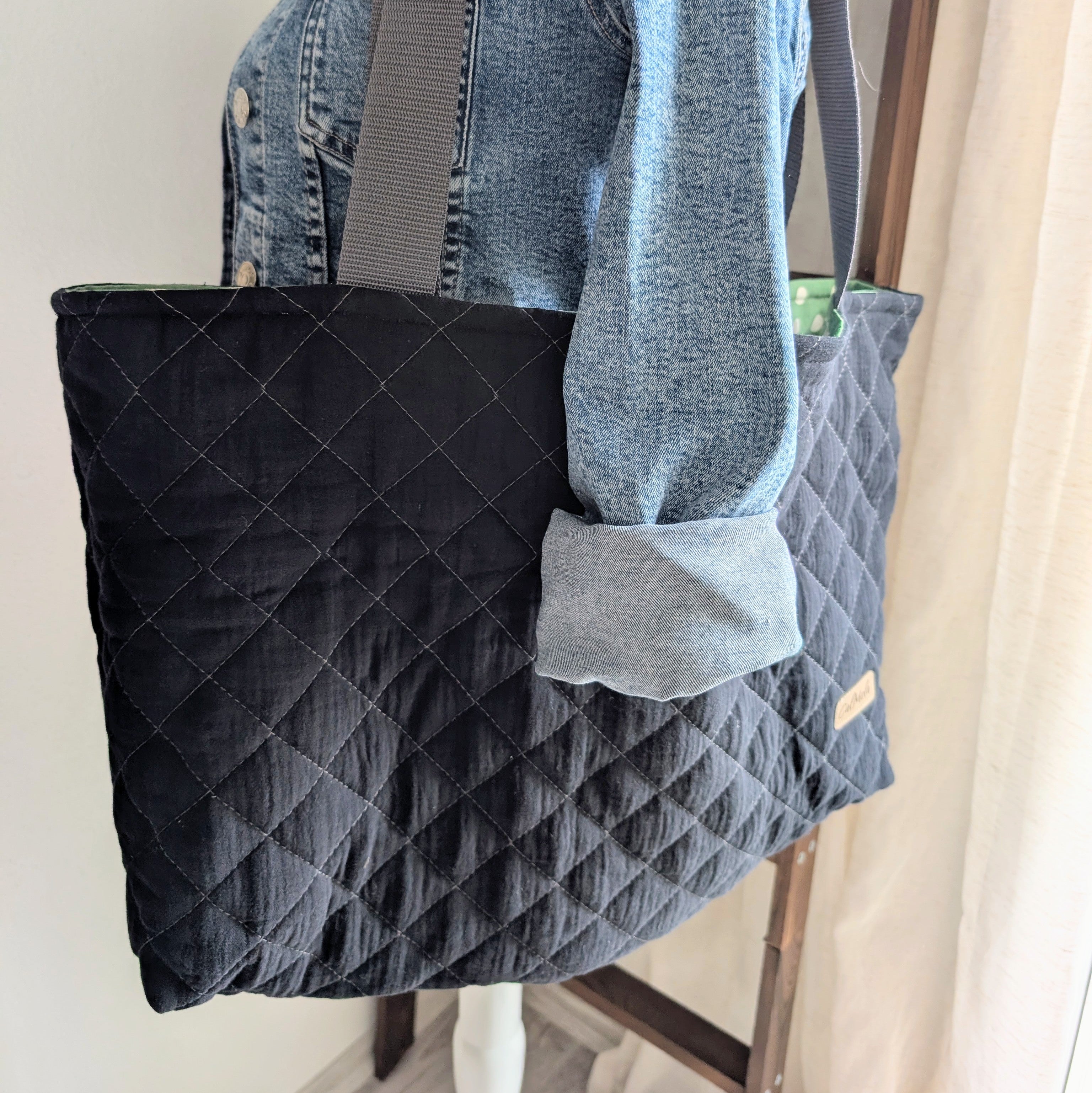 Loft - Shopper– gestepptes Musselin in Schwarz