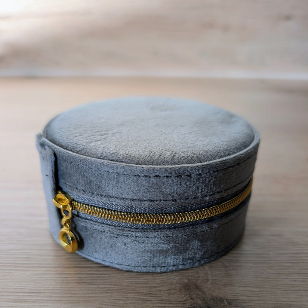 Schmuckcase – rund - grau