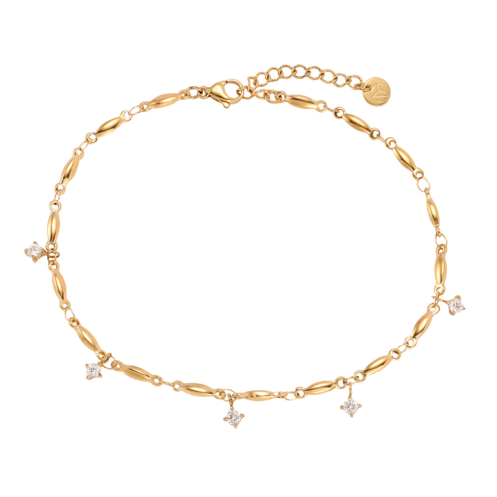 Fußkettchen "Sonnentanz" | Filigranes Fußkettchen mit Zirkonia von Dottilove