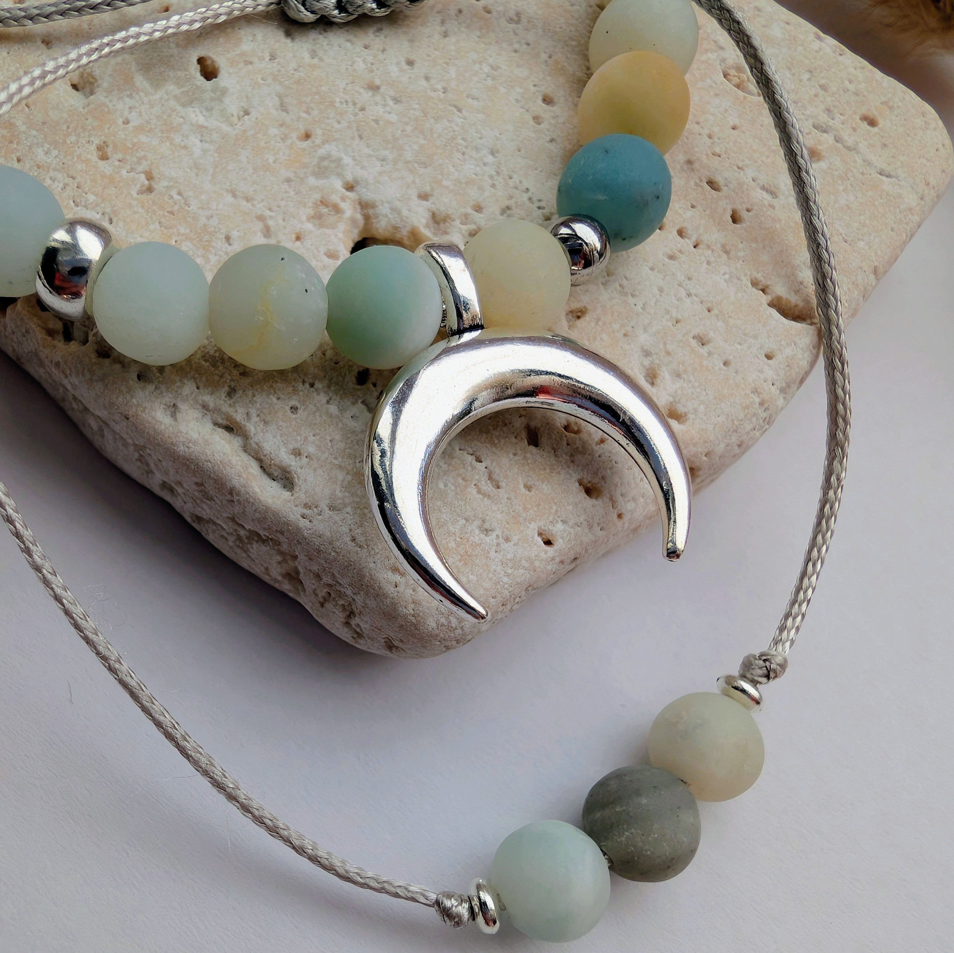 Selune – Natursteinarmbandset (Amazonit & Achat)