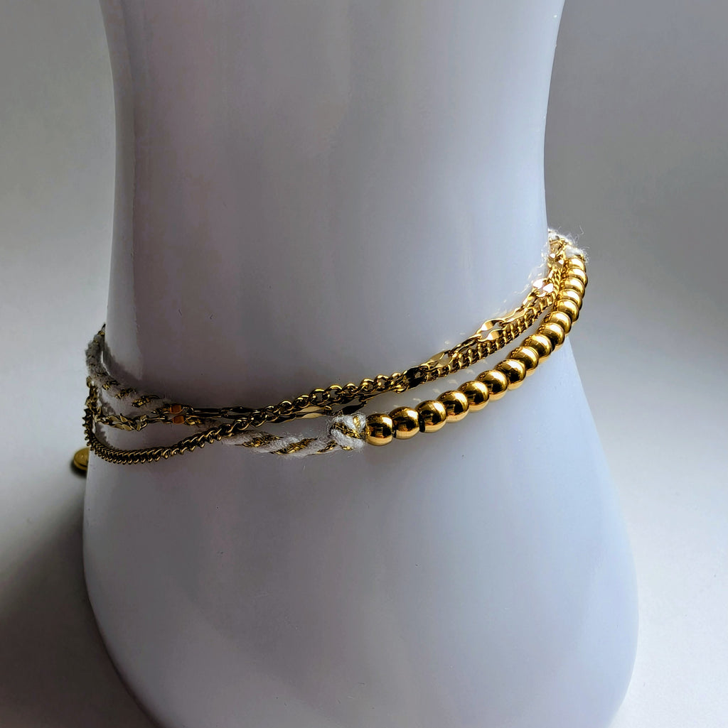 Edelstahl-Armband – Gold, 3-lagig, minimalistisch