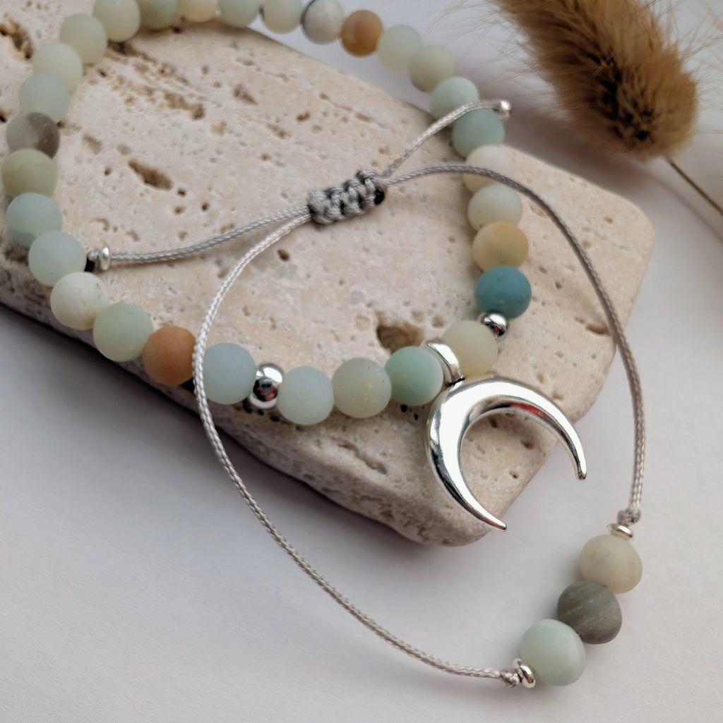Selune – Natursteinarmbandset (Amazonit & Achat)