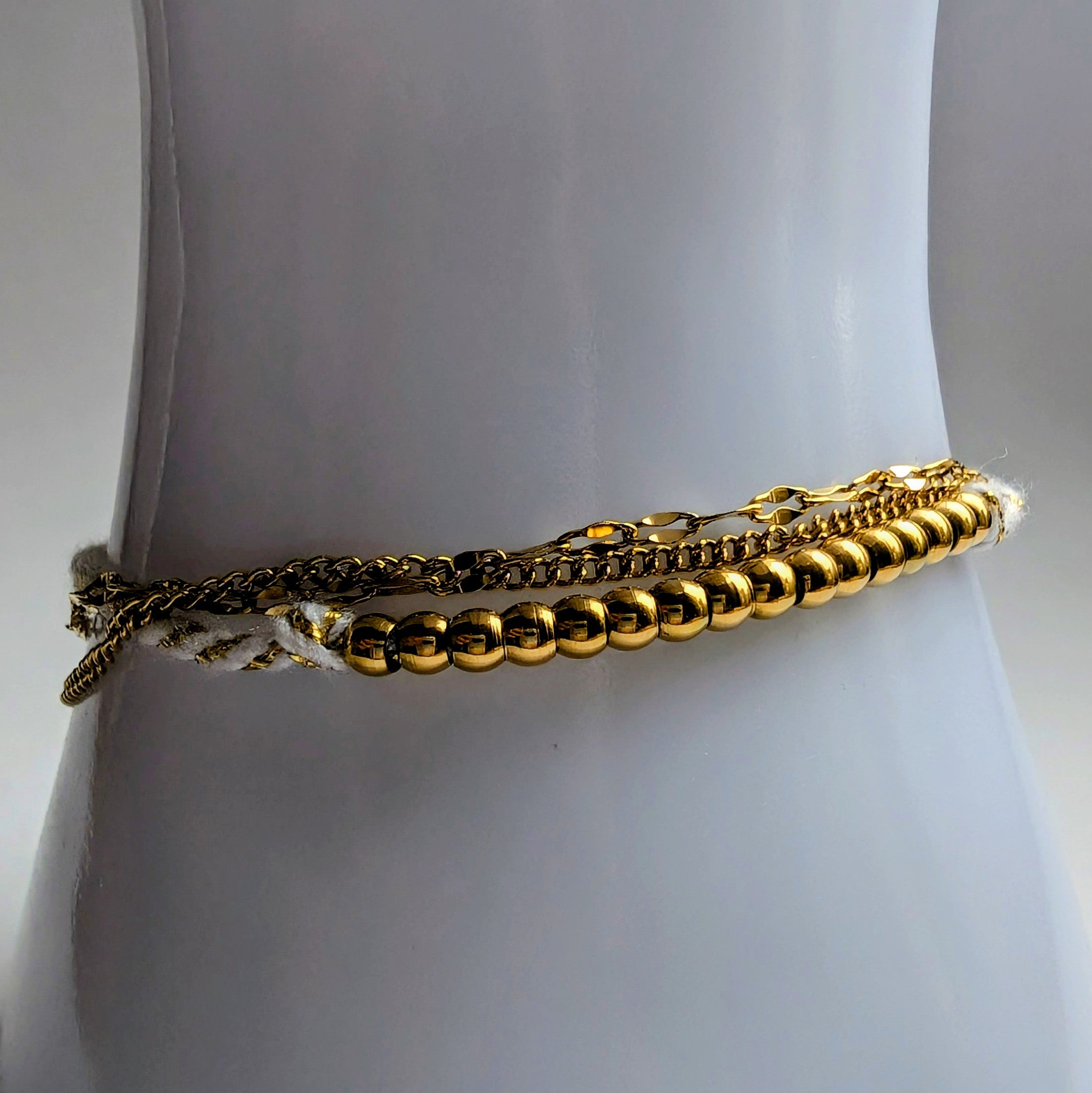 Edelstahl-Armband – Gold, 3-lagig, minimalistisch