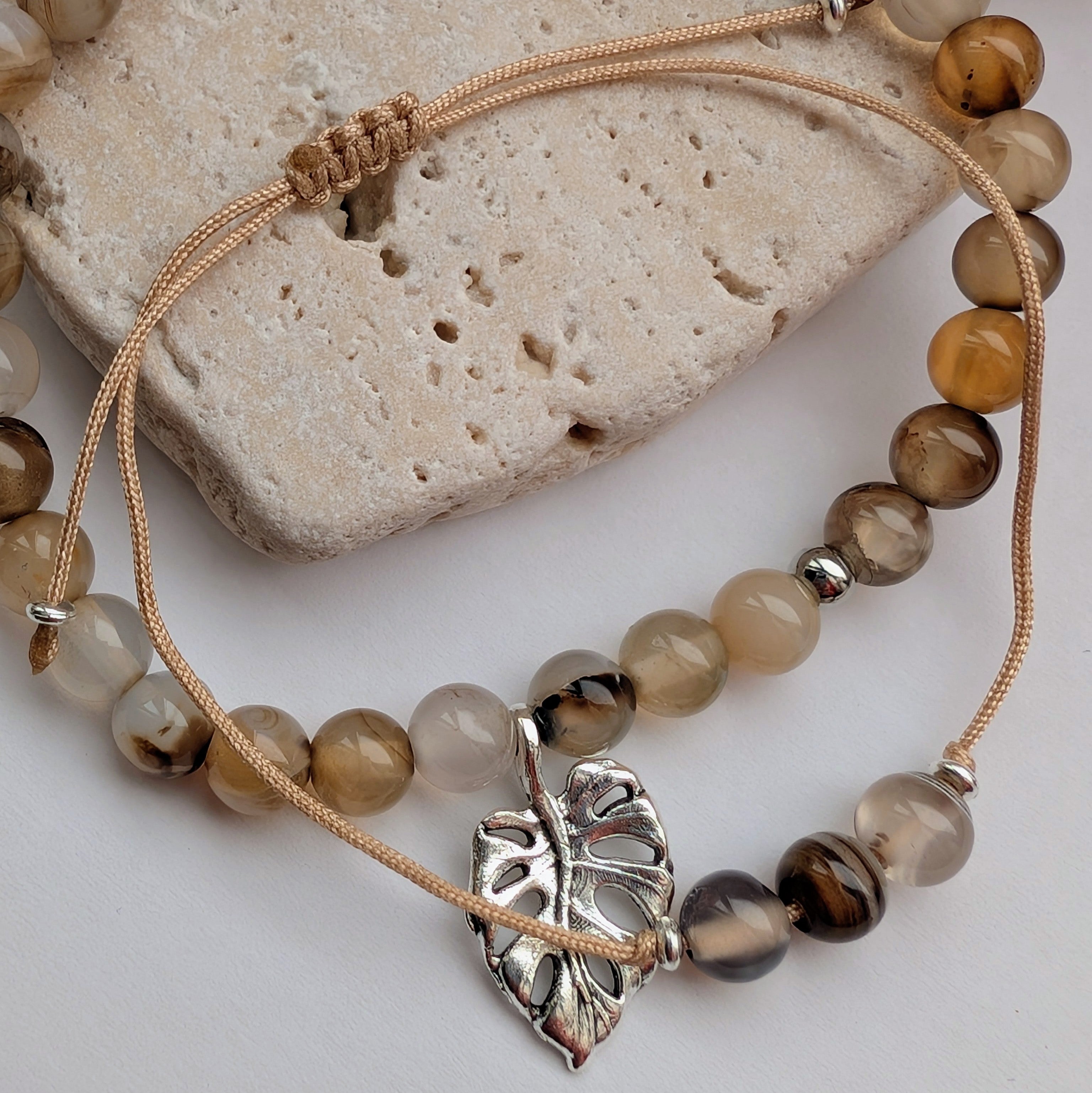 Solena – Natursteinarmbandset (Achat & Rauchquarz)