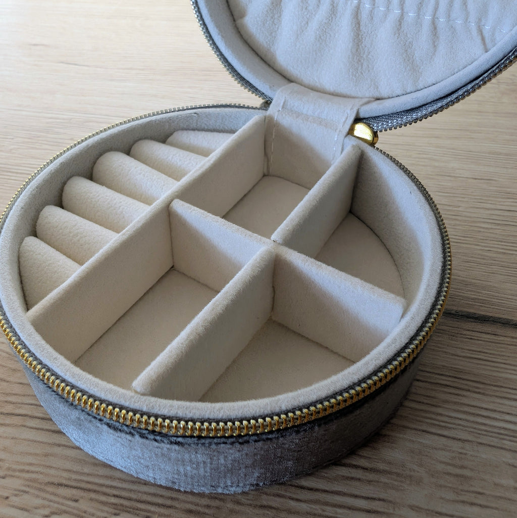 Schmuckcase – rund - grau