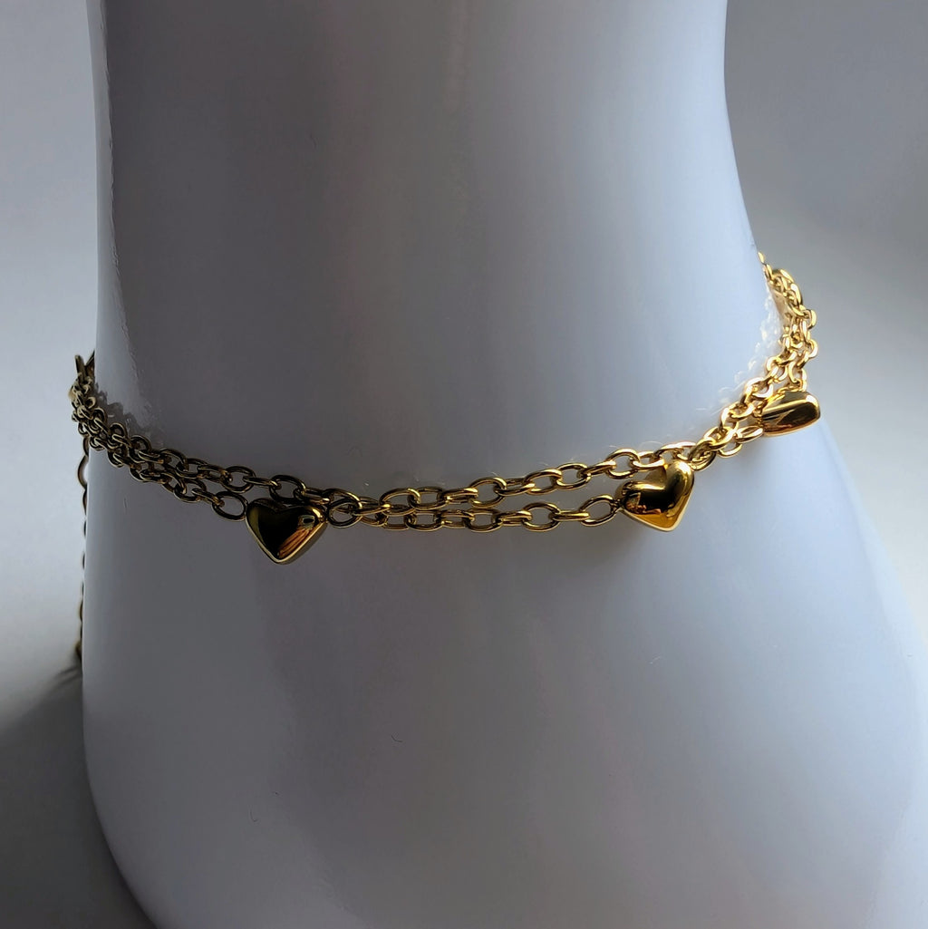 Edelstahl-Armband – Gold, doppellagig, minimalistisch