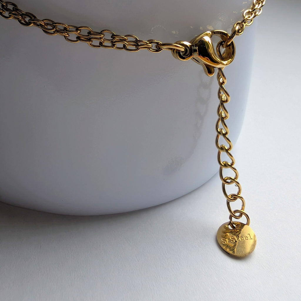 Edelstahl-Armband – Gold, doppellagig, minimalistisch