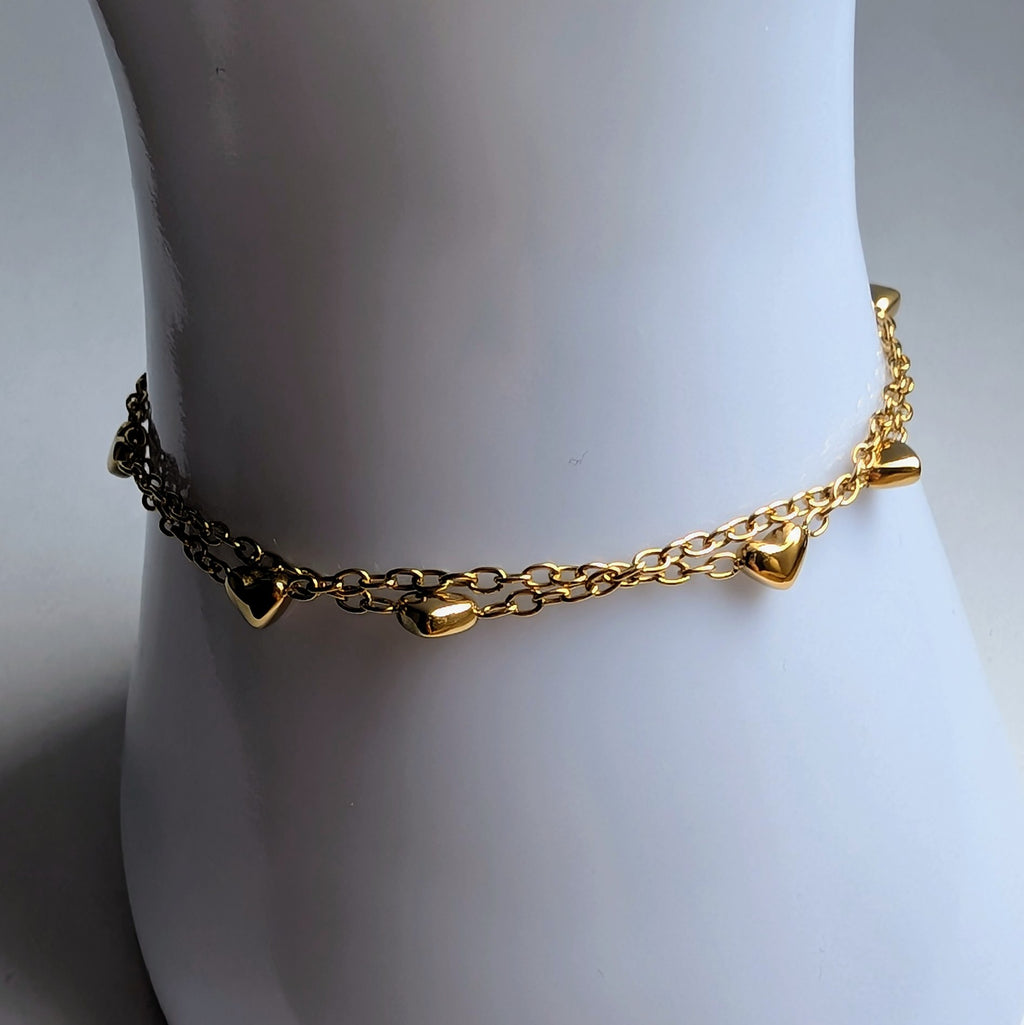 Edelstahl-Armband – Gold, doppellagig, minimalistisch